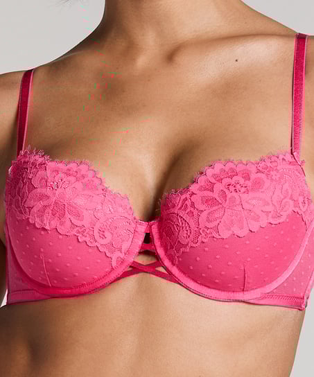 Biustonosz usztywniany z fiszbinami Harmony, R&oacute;żowy