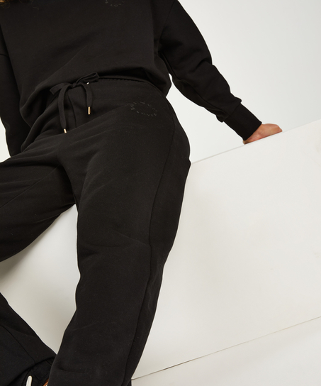Spodnie dresowe typu boyfriend, Czarny