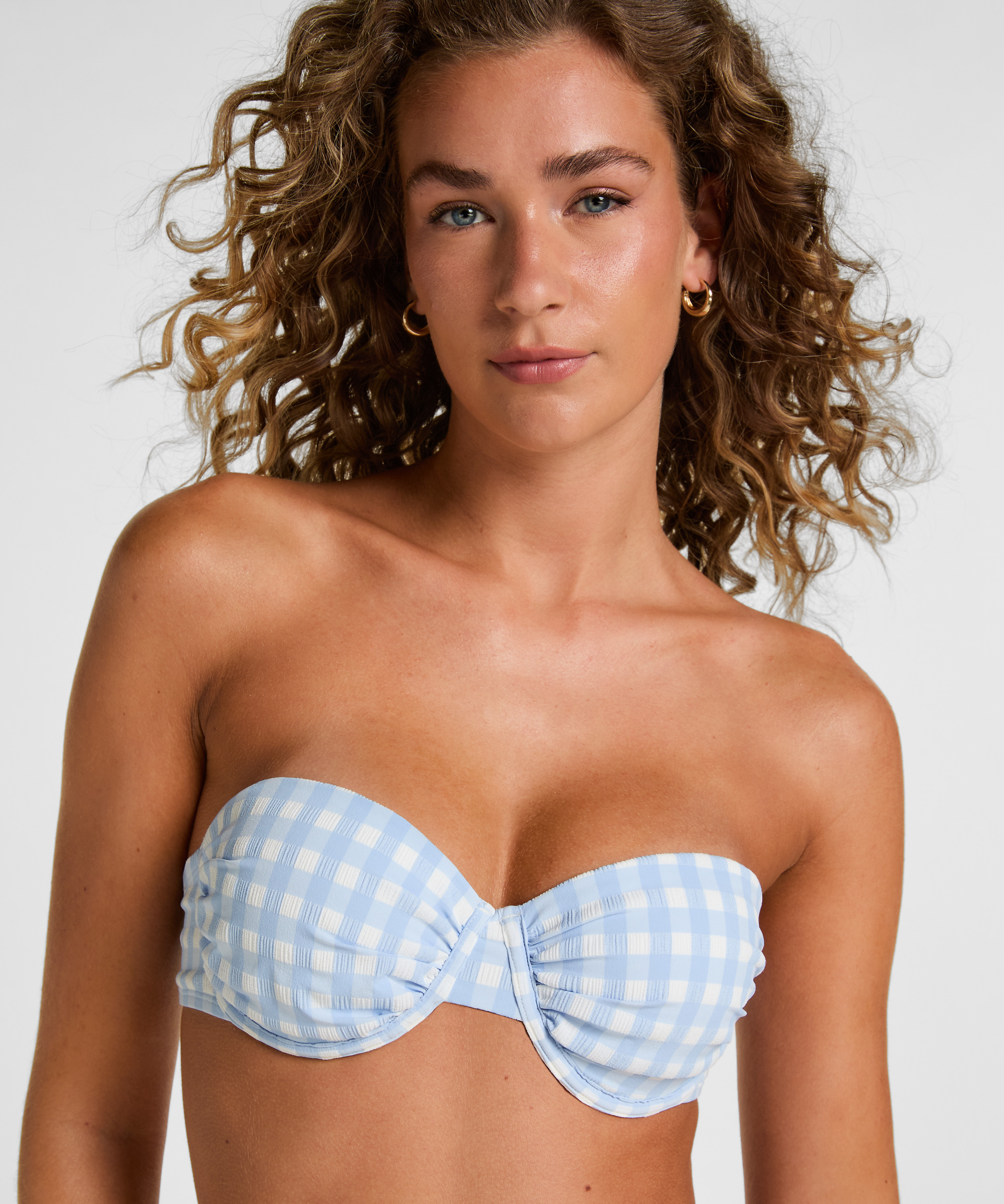 Usztywniany Biustonosz Bikini z Fiszbinami Amalfi, Niebieski, main