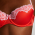 Biustonosz usztywniany z fiszbinami Lace & Shine, Czerwony