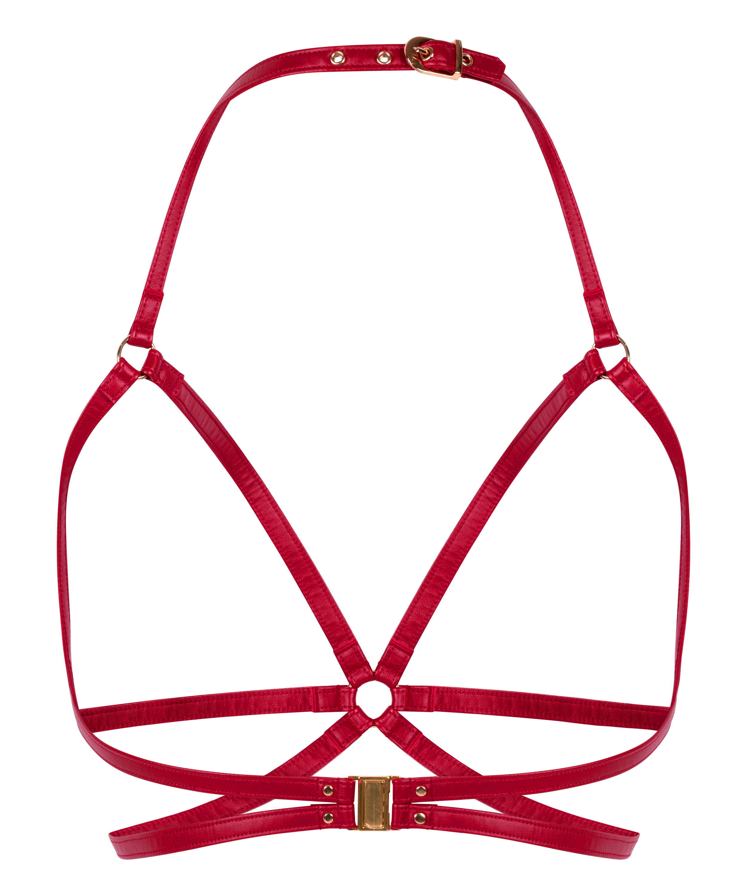 Otwarty biustonosz bralette, Czerwony, main
