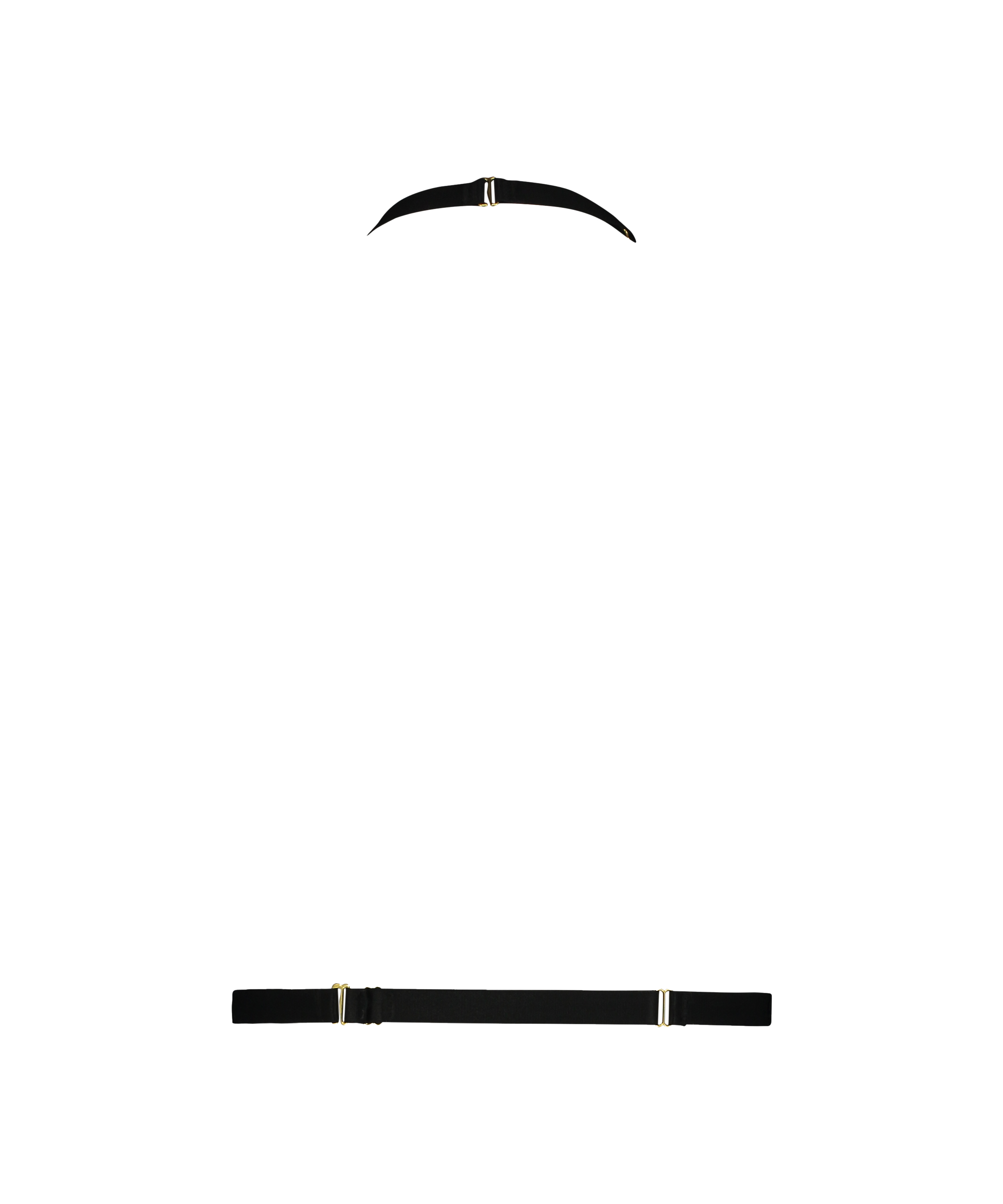 Biustonosz bralette ze sztucznej skóry z łańcuszkiem, Czarny, main