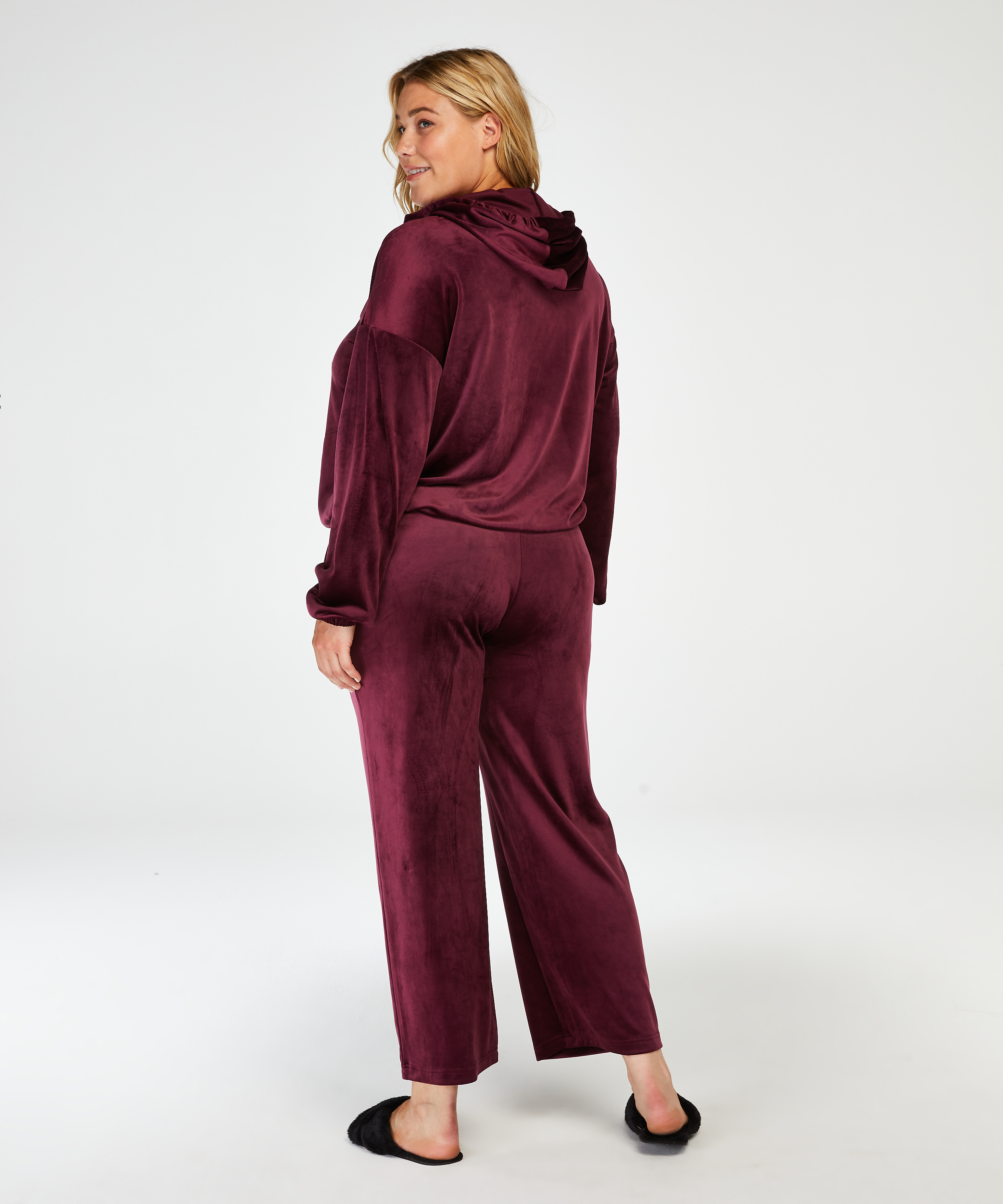 Velours Pyjama Bottoms, Czerwony, main