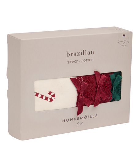 Wielopak Bawełnianych Majtek Brazilian, Zielony