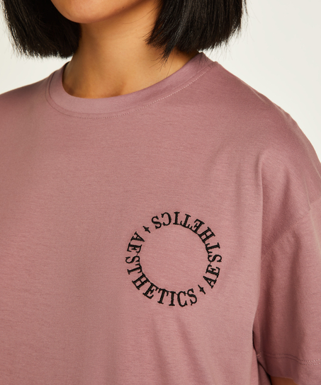 Koszula nocna z okrągłym dekoltem, Fioletowy