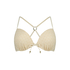 Crochet Bikini push-up Lurex Top, Biały