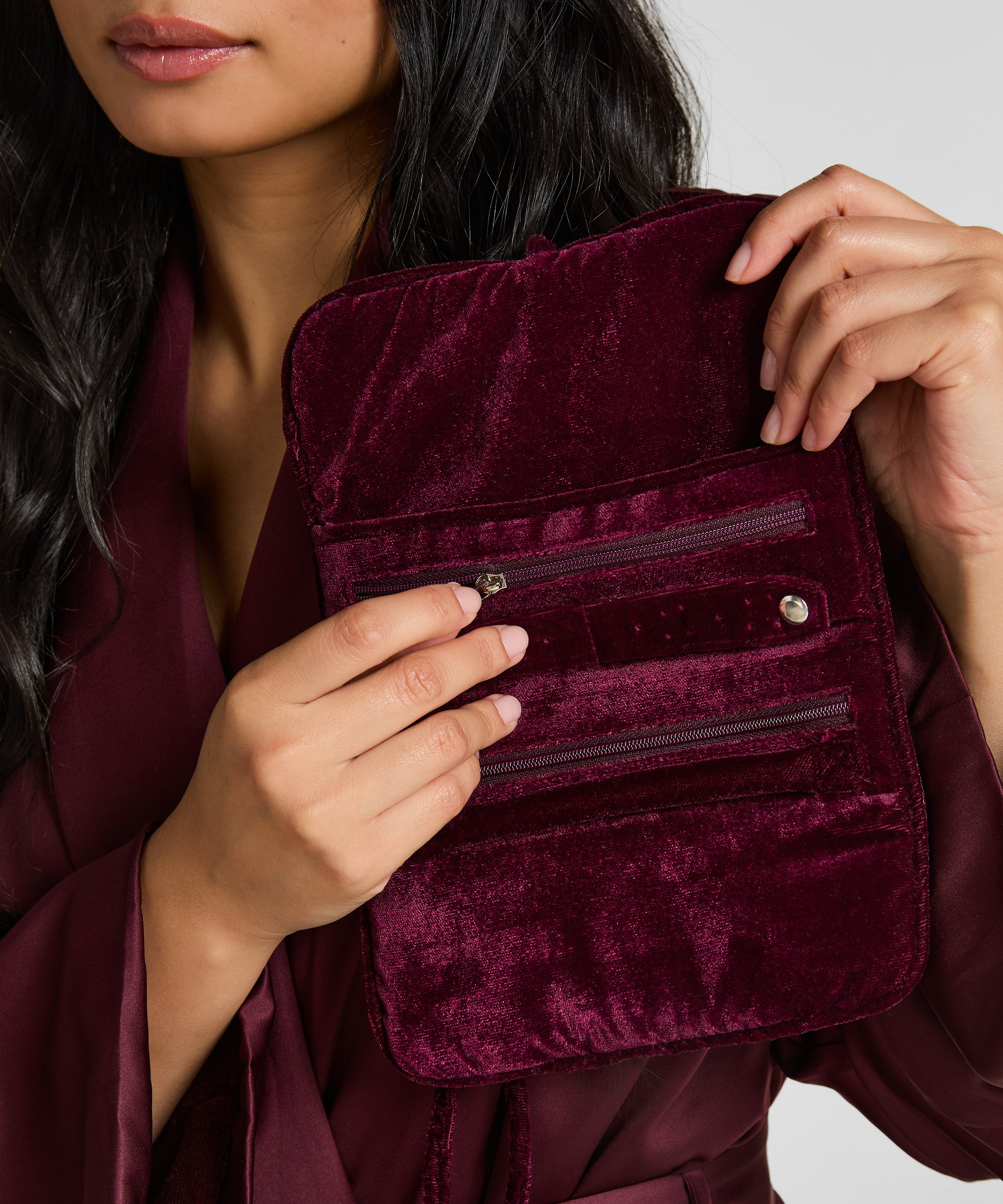 Worek na biżuterię z koralikami, Fioletowy, main