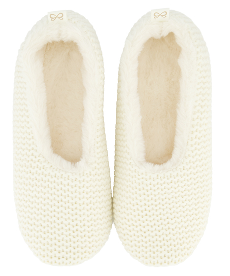 Cosy Ballerina Slippers, Biały