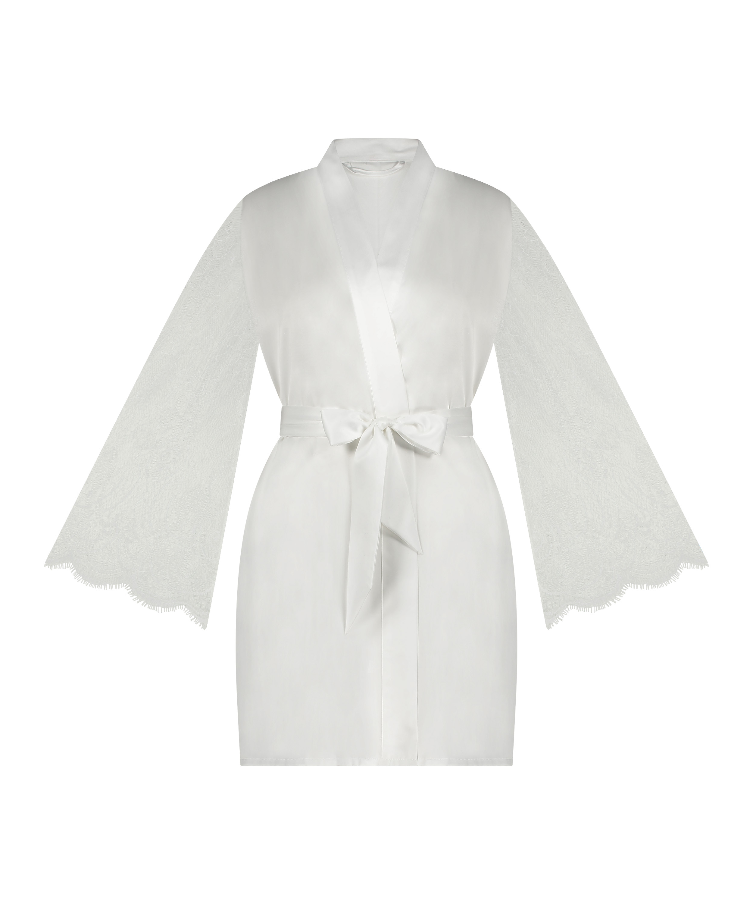 Satynowe kimono dla panny młodej, Biały, main