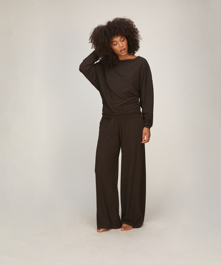 Pant Premium Rib Jersey, Brązowy