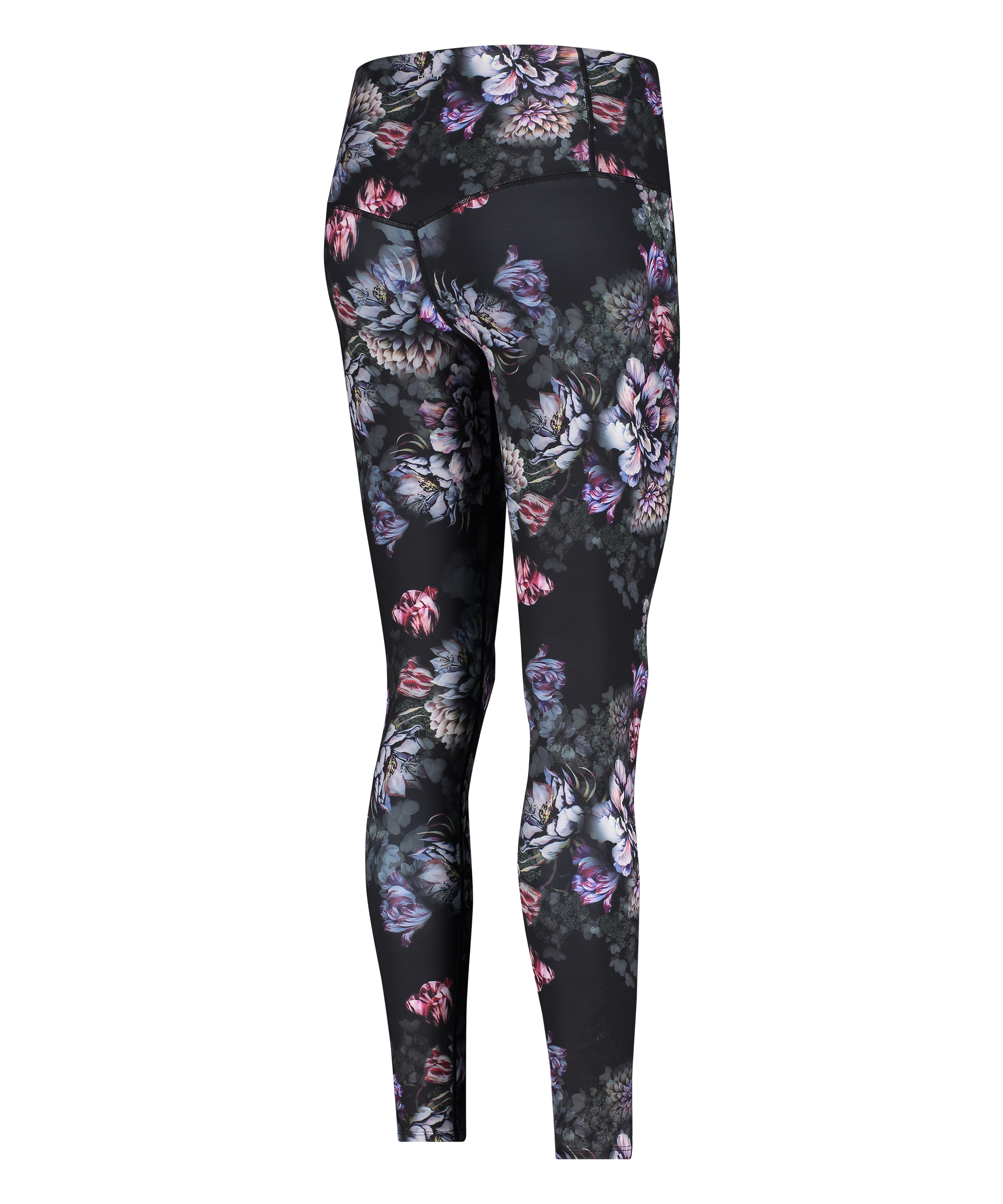 HKMX High Waisted Flower Sports Leggings, Czarny, main