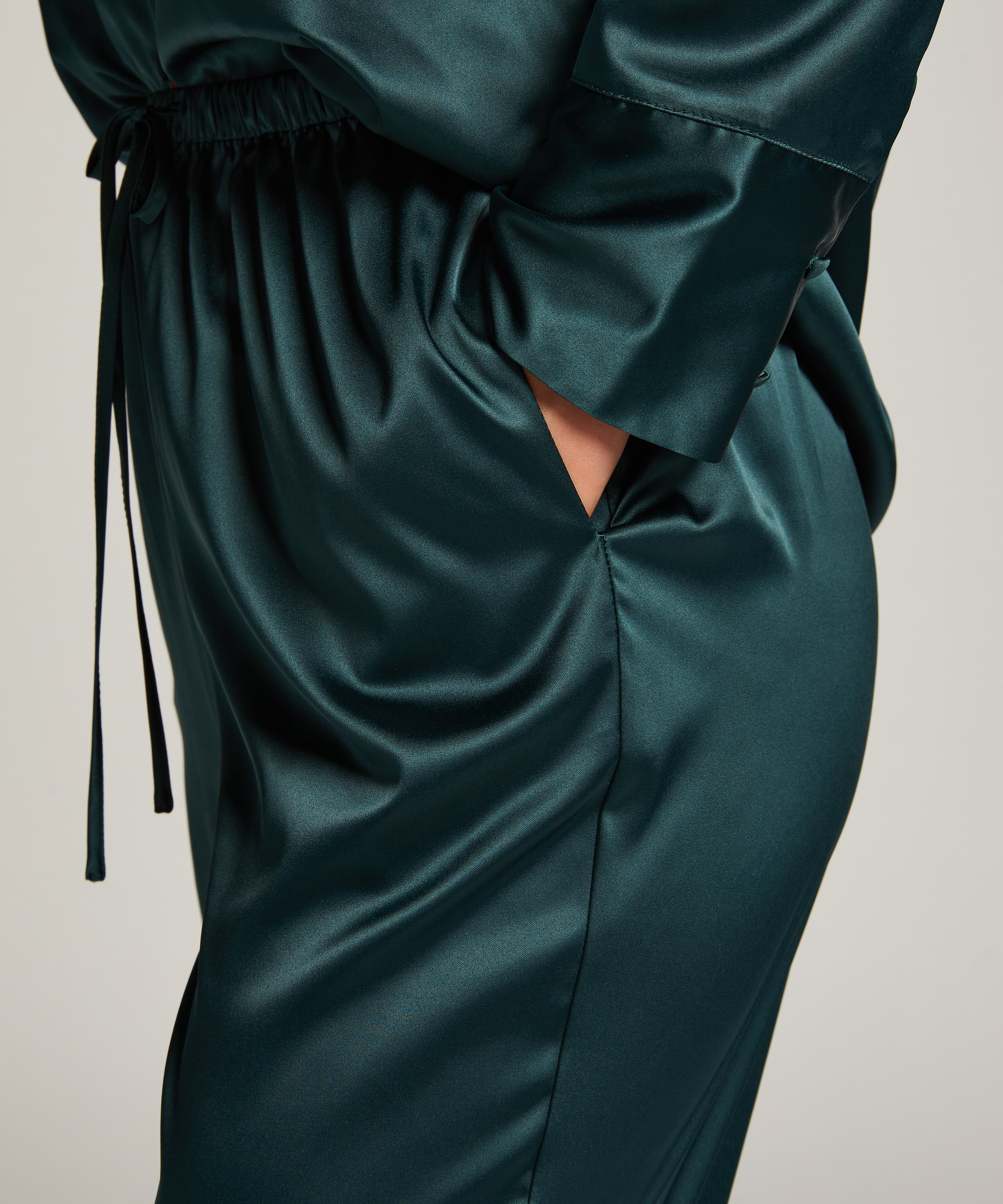 Spodnie z satyny, R&oacute;żowy, main