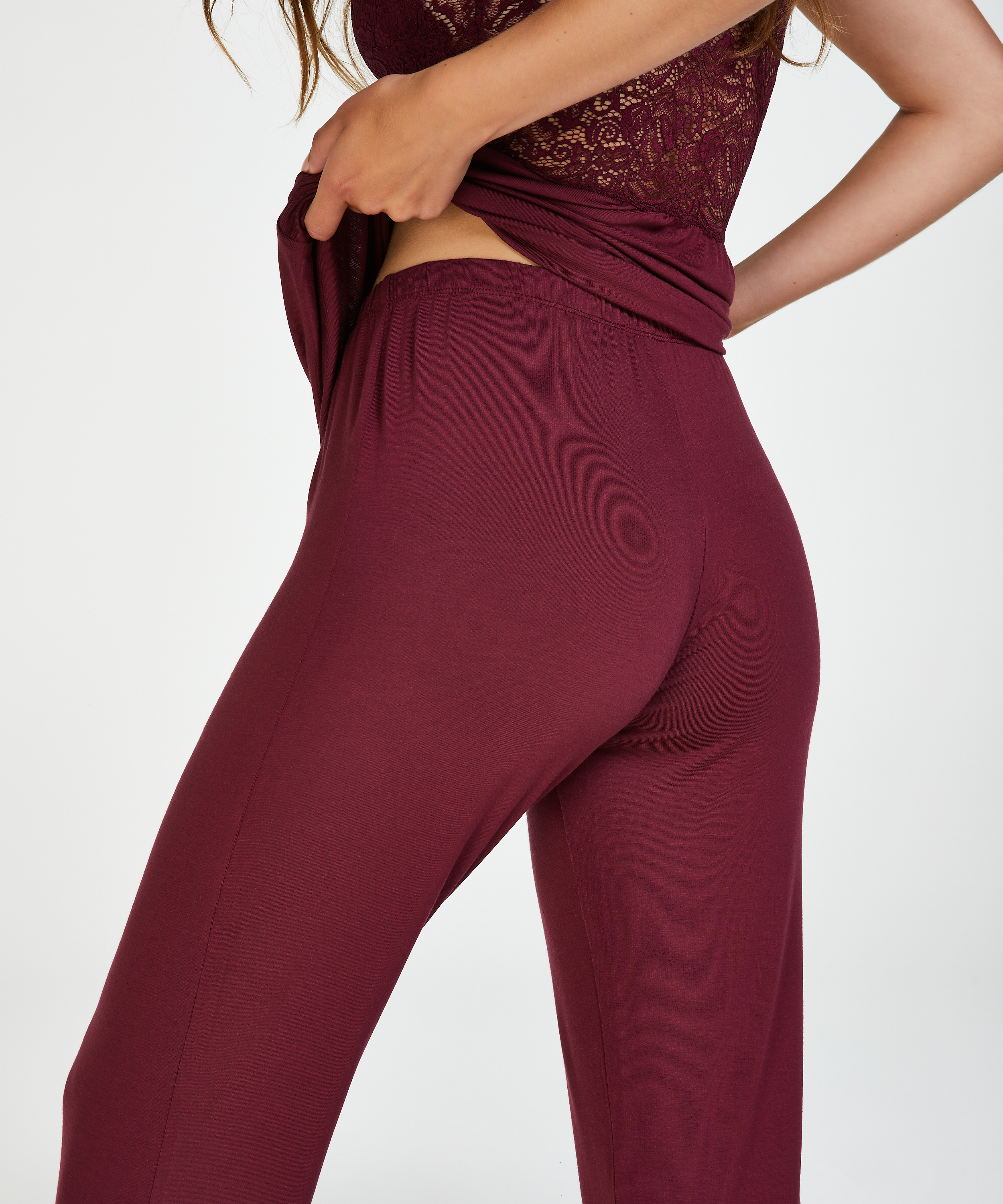 Komplet piżamowy z koronką Vera, Czerwony, main