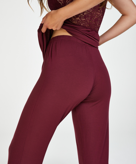 Komplet piżamowy z koronką Vera, Czerwony