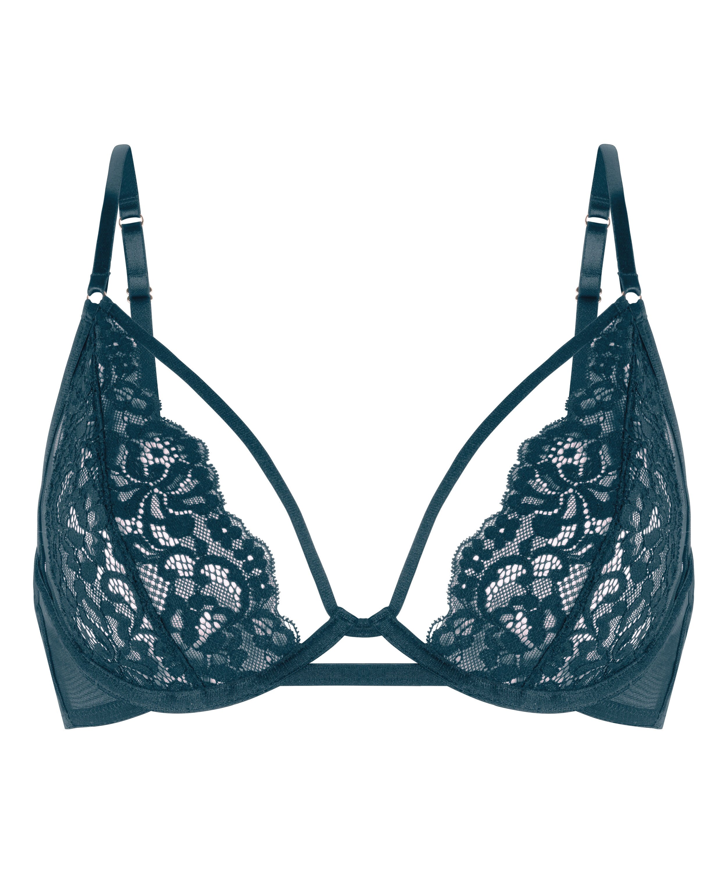 Nieusztywniany biustonosz z fiszbinami Cinnamon, Niebieski