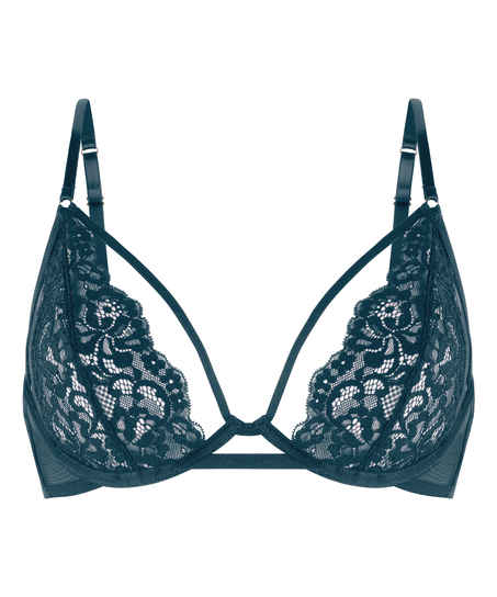 Nieusztywniany biustonosz z fiszbinami Cinnamon, Niebieski