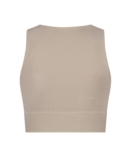 Biustonosz sportowy bezszwowy HKMX Zebra, Beżowy