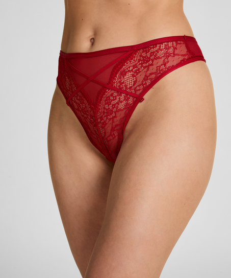 Stringi Highleg Isabelle z Wysokim Stanem, Czerwony