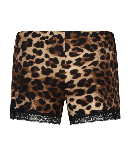 Velvet Shorts Leopard, Czarny