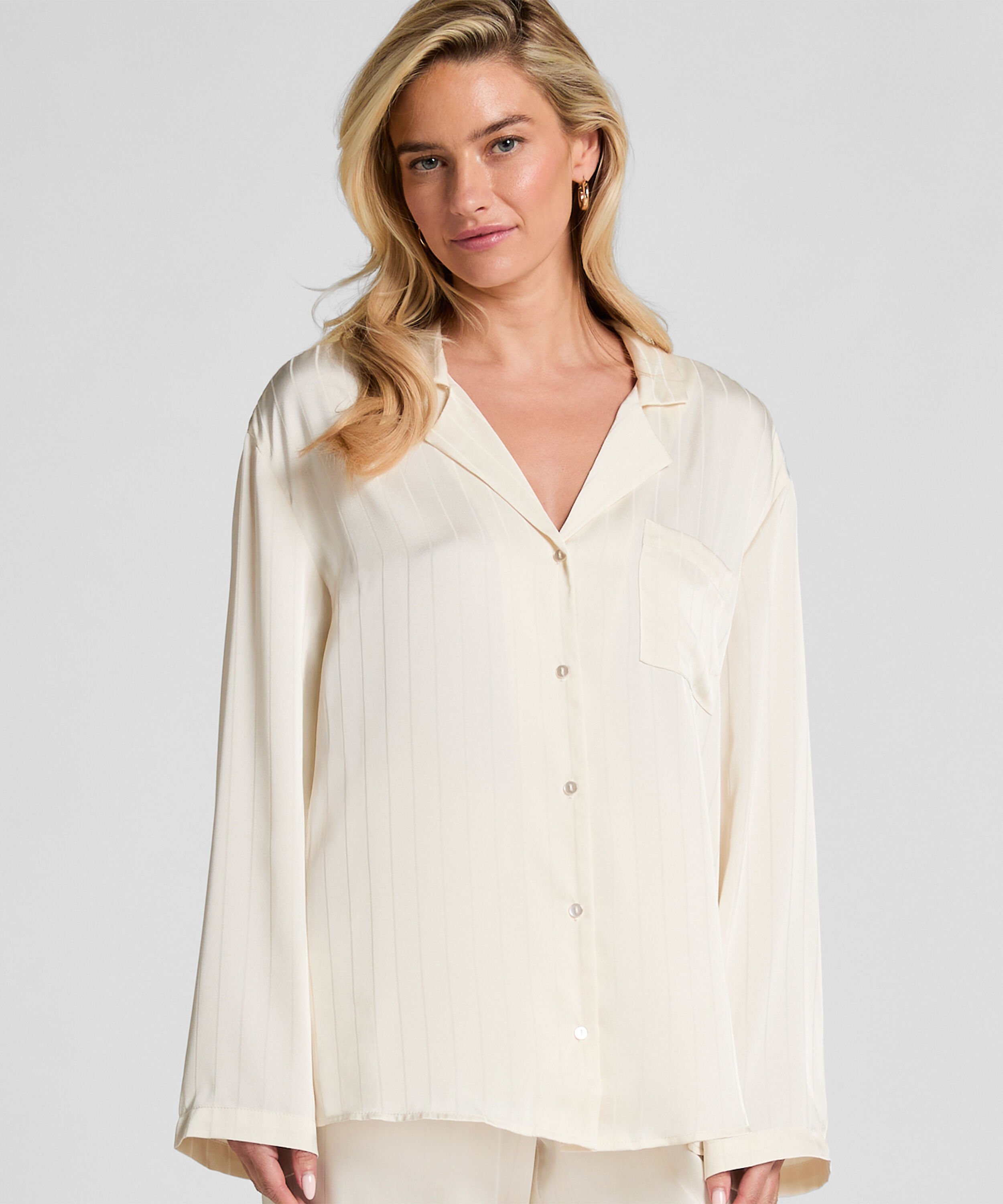 Kurtka satynowa w prążki, Biały