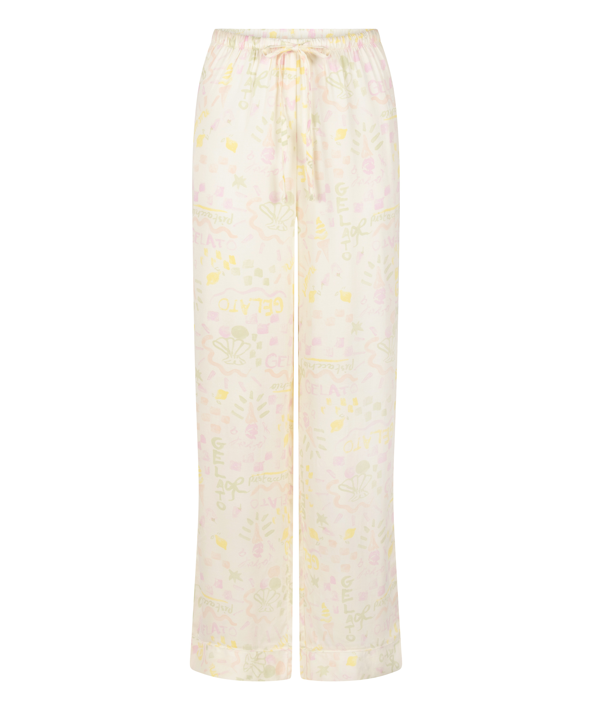 Spodnie z satyny, Biały, main