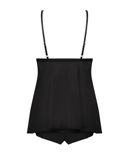 Babydoll Satin Mariah, Czarny