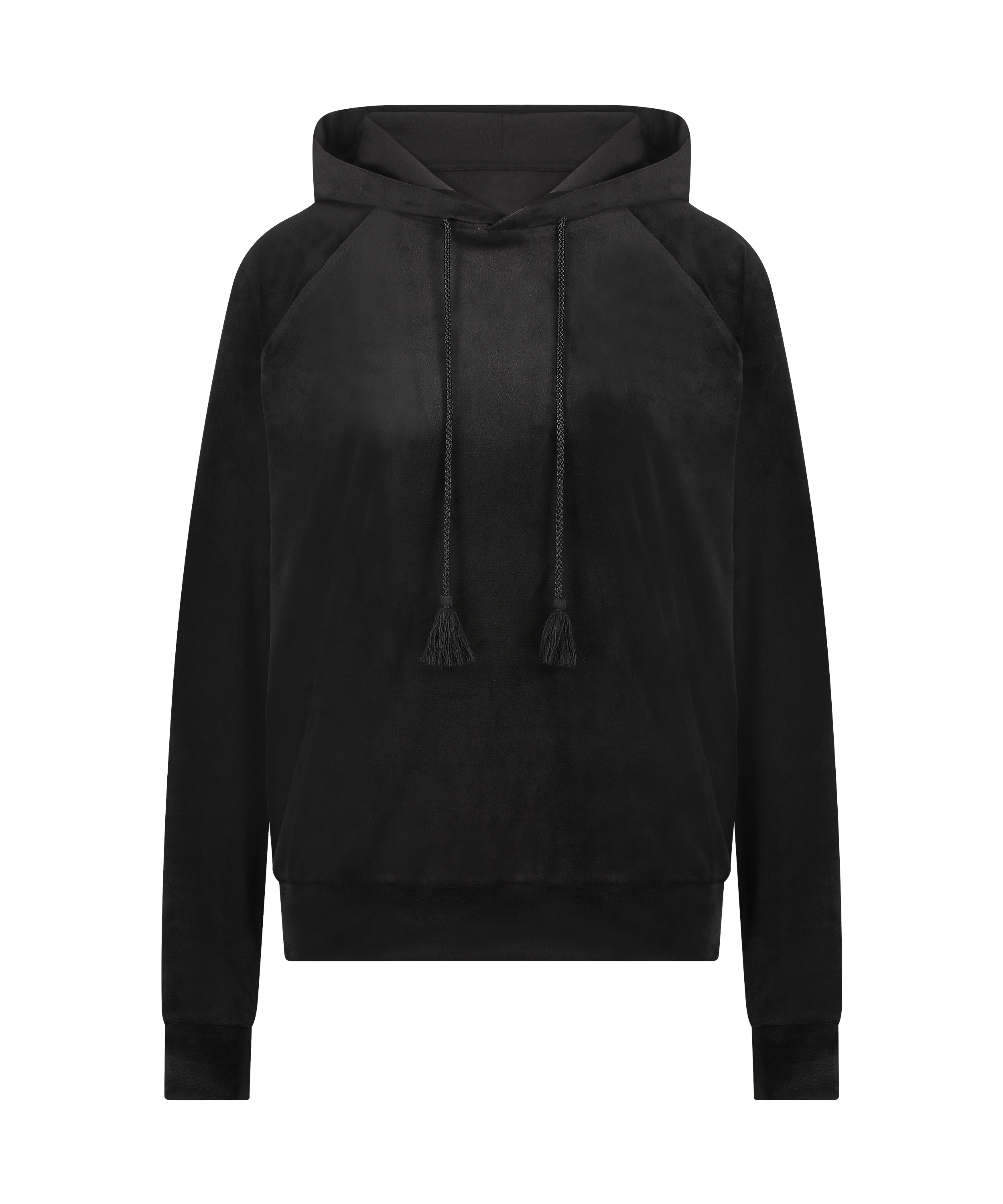 Welurowy top, Czarny, main