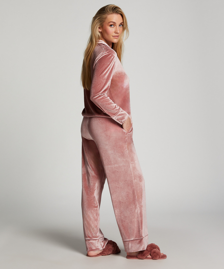 Bluza z długimi rękawami z weluru, Fioletowy