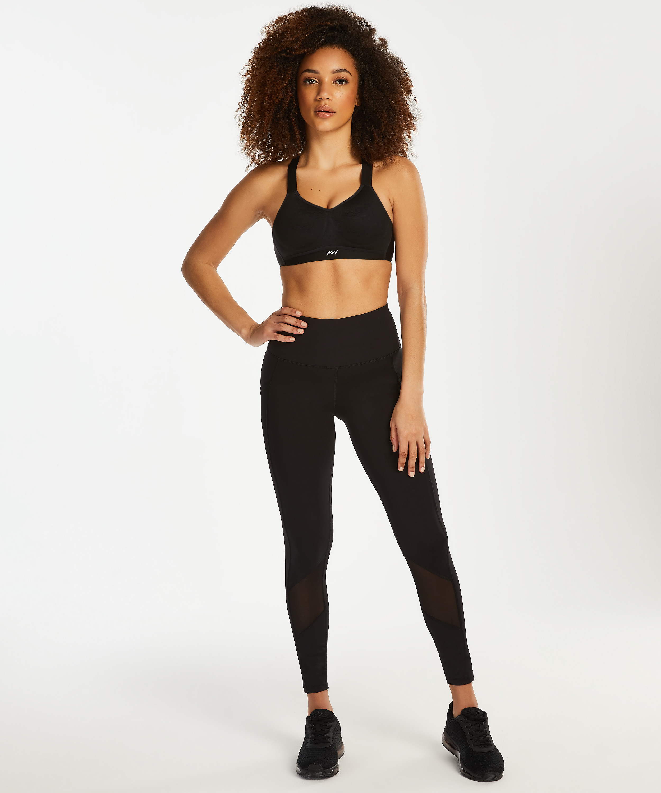 Sportowy biustonosz HKMX THe Infinity - poziom 2, Czarny, main