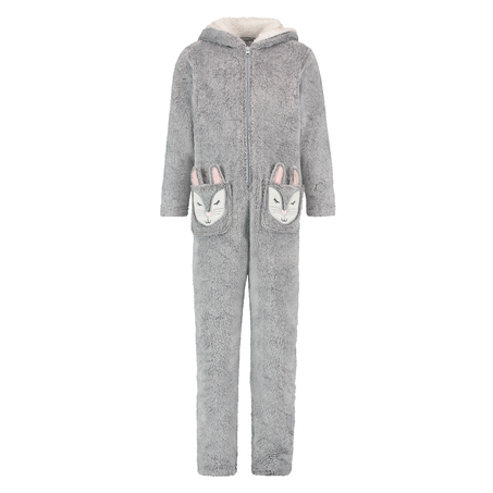Fleece Onesie Kids, Szary