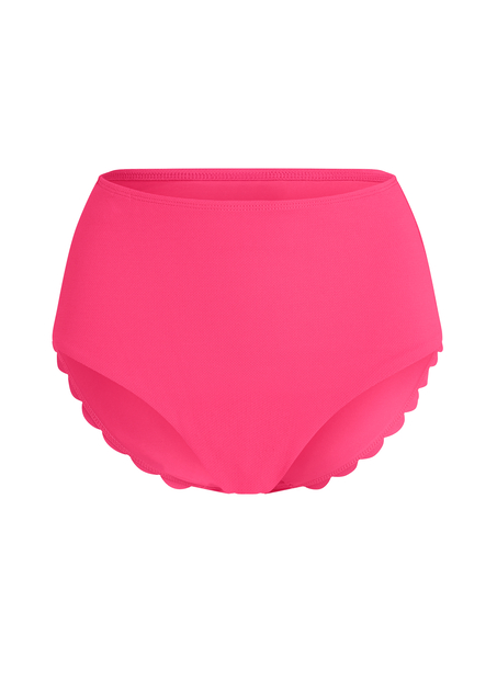 Majtki od bikini Rio w muszelkę z wysokim stanem, R&oacute;żowy