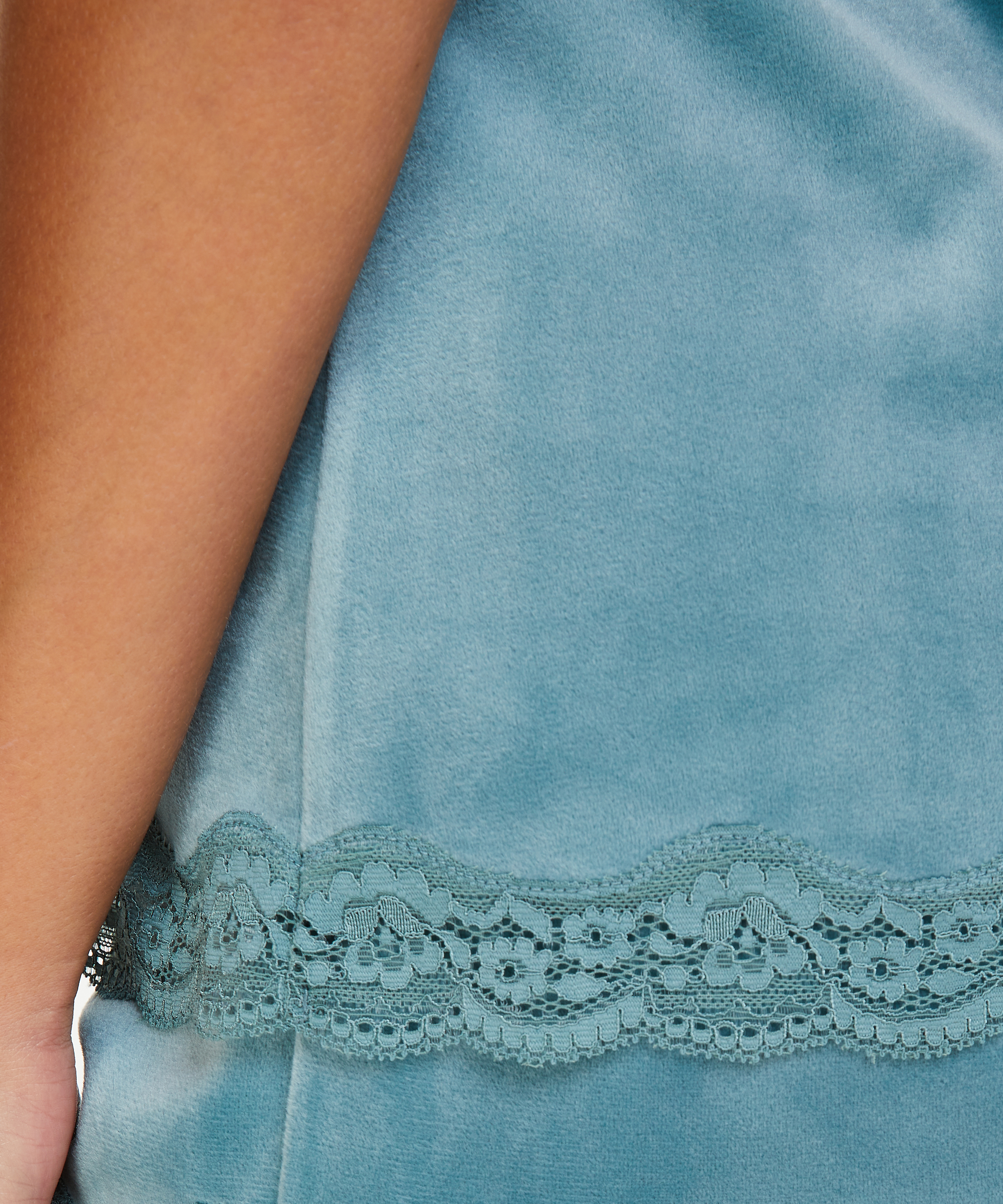 Top z aksamitnej koronki, Zielony, main