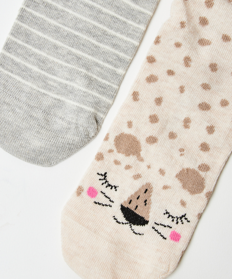 2 pary skarpetek, Biały