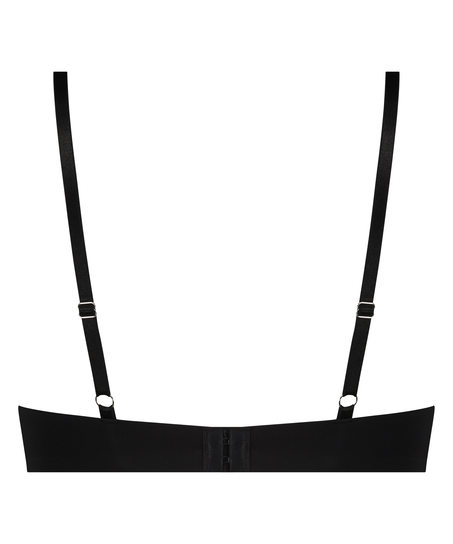 Usztywniany długoszczelny push-up z fiszbinami Lea, Czarny