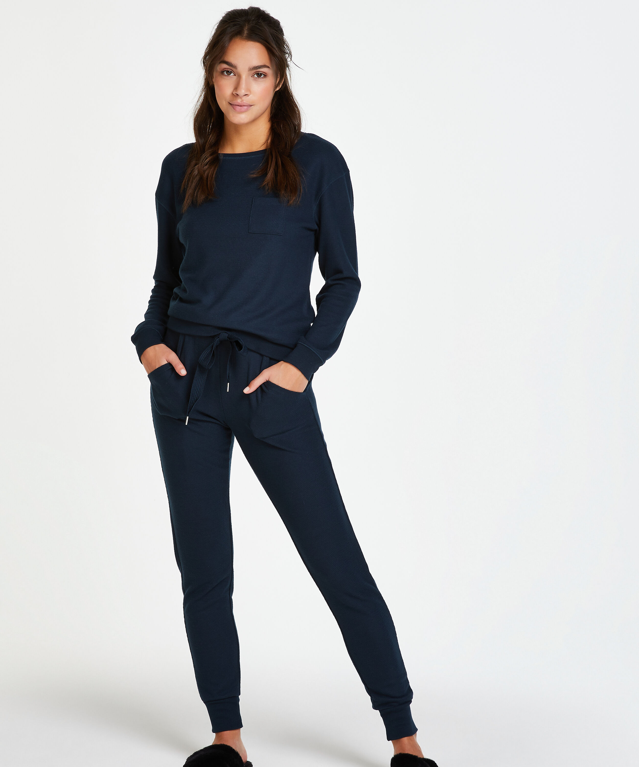 Piżama Waffle, Niebieski