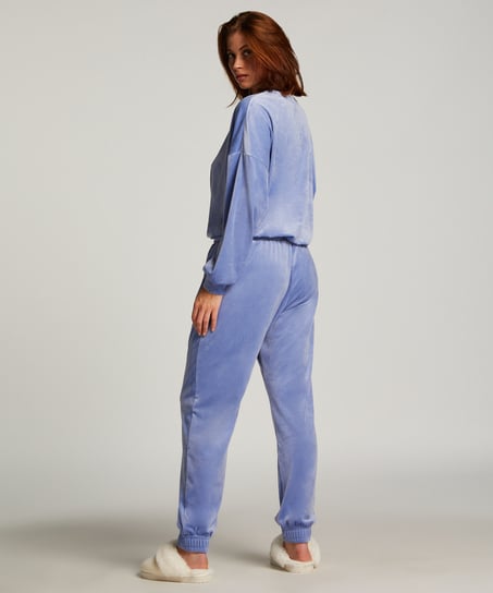 Welurowy top, Niebieski