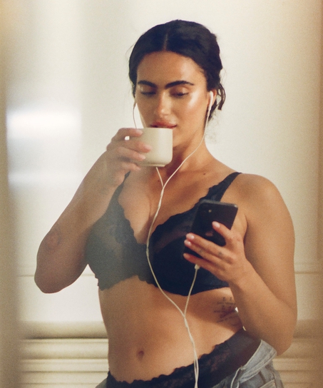 Biustonosz nieusztywniany z fiszbinami Diva, Niebieski