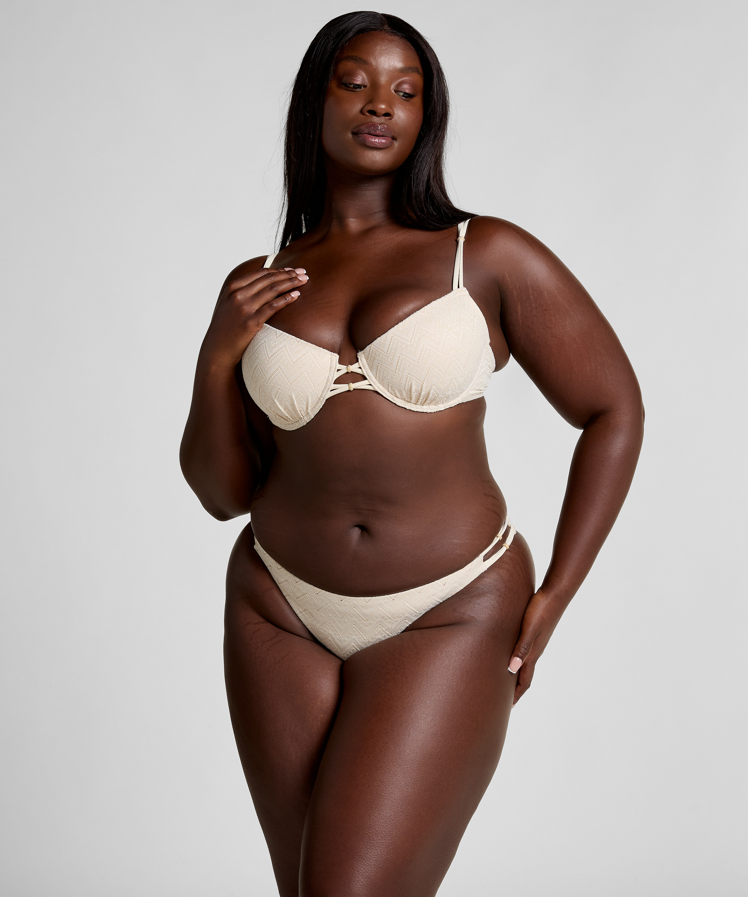 Majtki Bikini Crochet, Biały, main