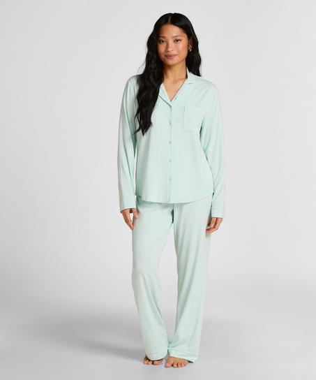 Narzutka Essential z dżerseju z długim rękawem, Niebieski