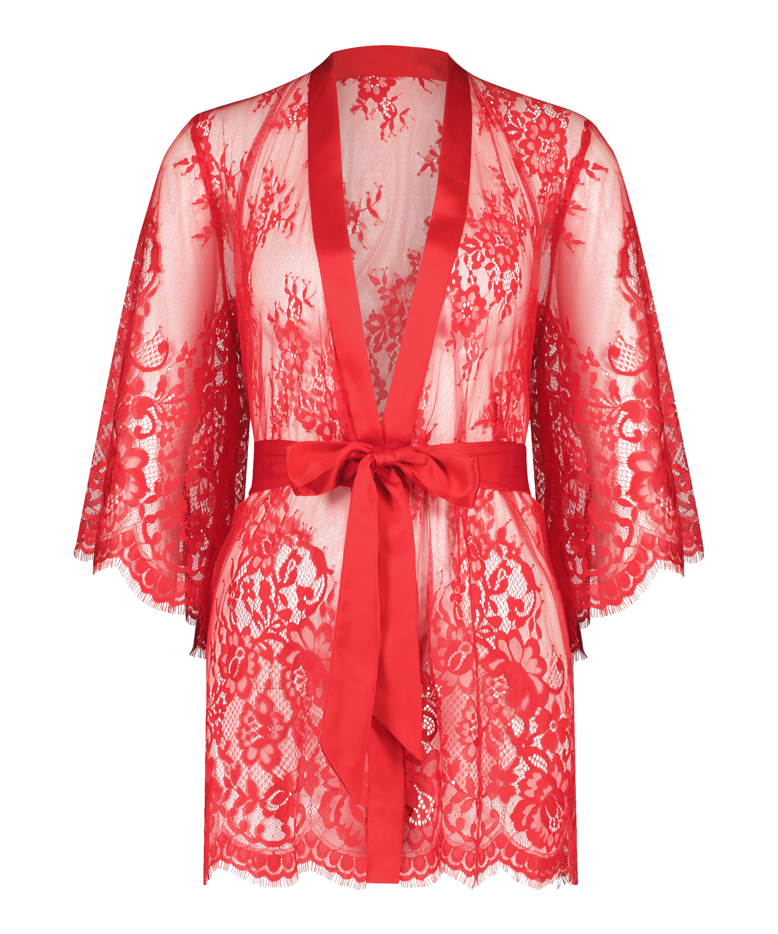 Kimono z koronką Isabelle, Czerwony, main