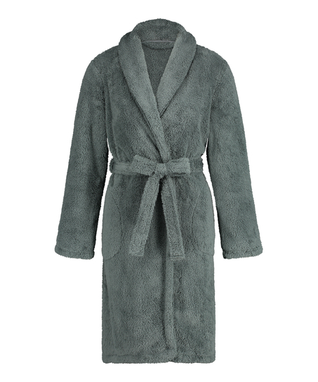 Fleece Bathrobe Short, Zielony