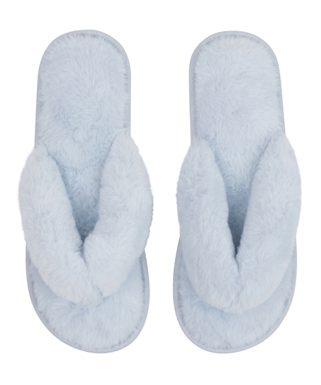 Kapcie Fake Fur, Niebieski