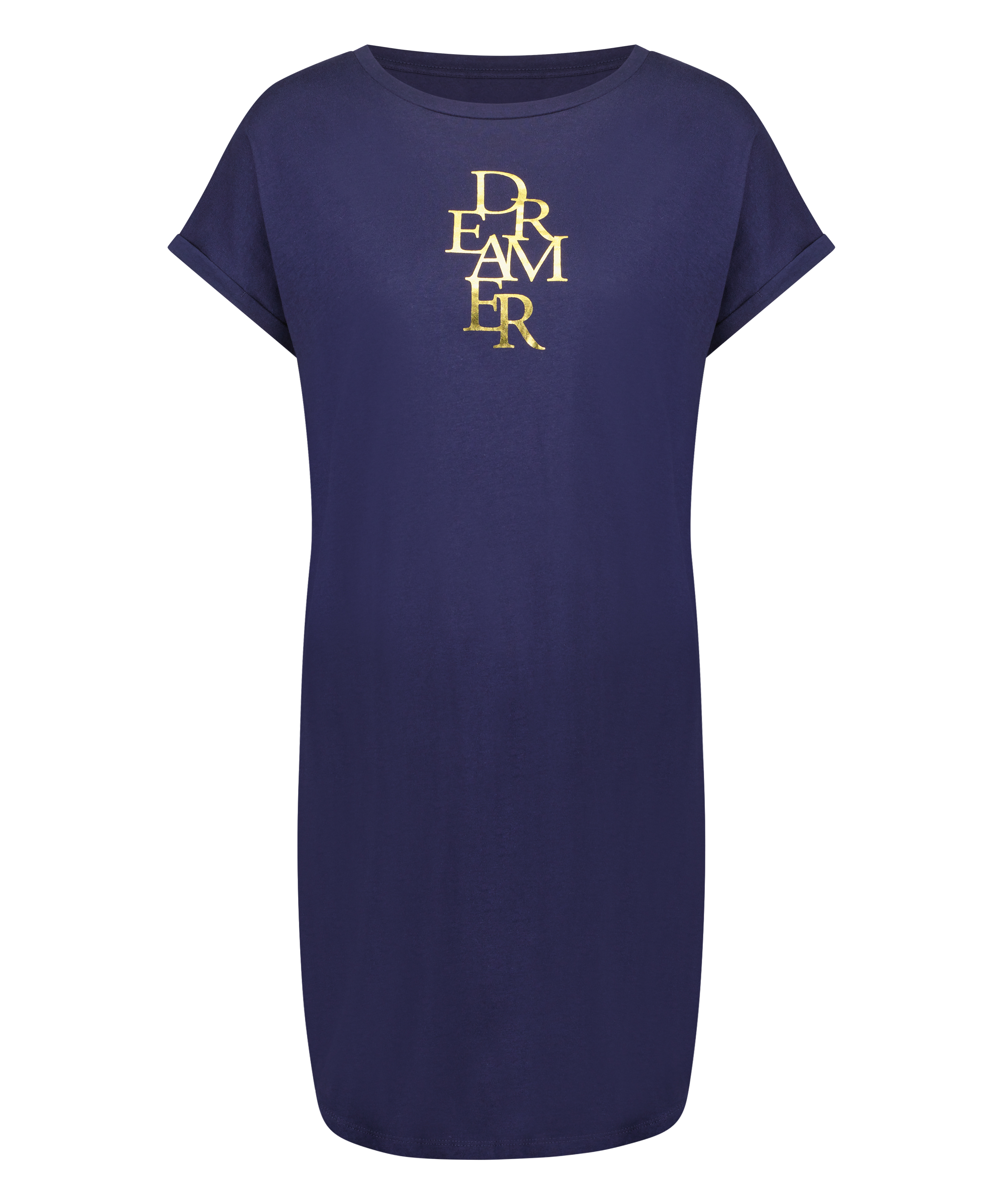 Koszula nocna z okrągłym dekoltem, Niebieski, main