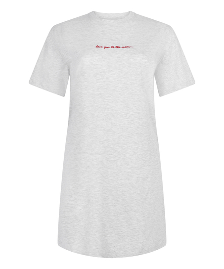 Koszula nocna z okrągłym dekoltem, Szary