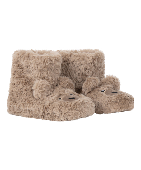 Kapcie Teddy Bear, Beżowy