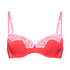 Biustonosz usztywniany z fiszbinami Lace & Shine, Czerwony