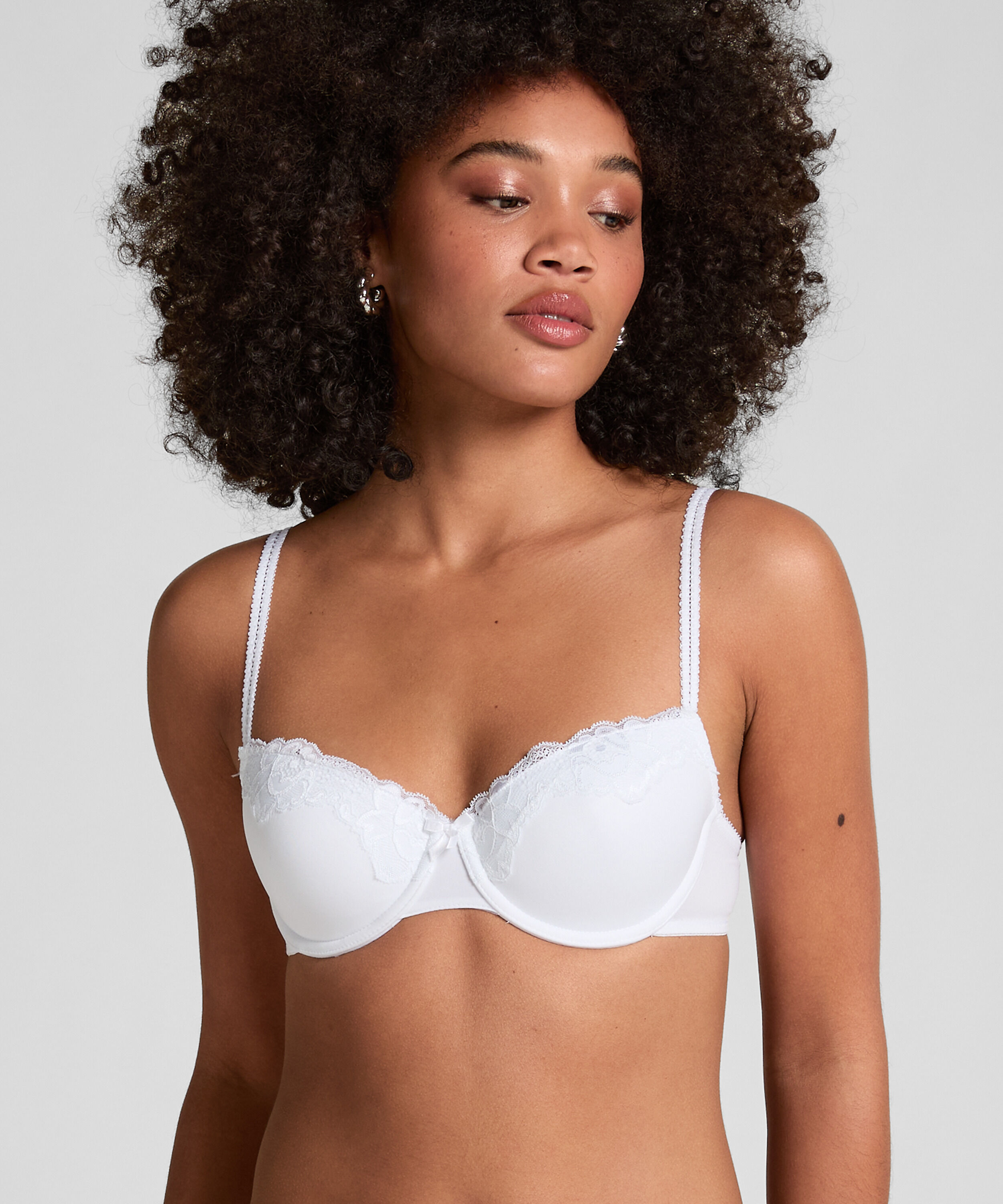 Biustonosz usztywniany z fiszbinami Secret Lace, Biały