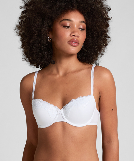 Biustonosz usztywniany z fiszbinami Secret Lace, Biały