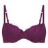 Biustonosz usztywniany z fiszbinami Lace & Shine, Fioletowy