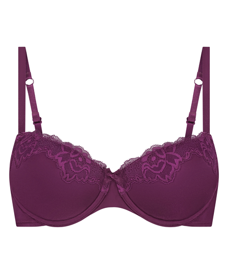 Biustonosz usztywniany z fiszbinami Lace & Shine, Fioletowy